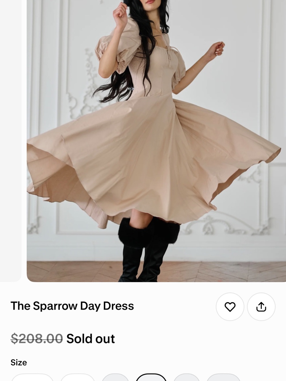 Selkie Sparrow Day Dress in Nude Blush